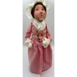Byers Choice Williamsburg Colonial Girl in Rose Dress Made 2008